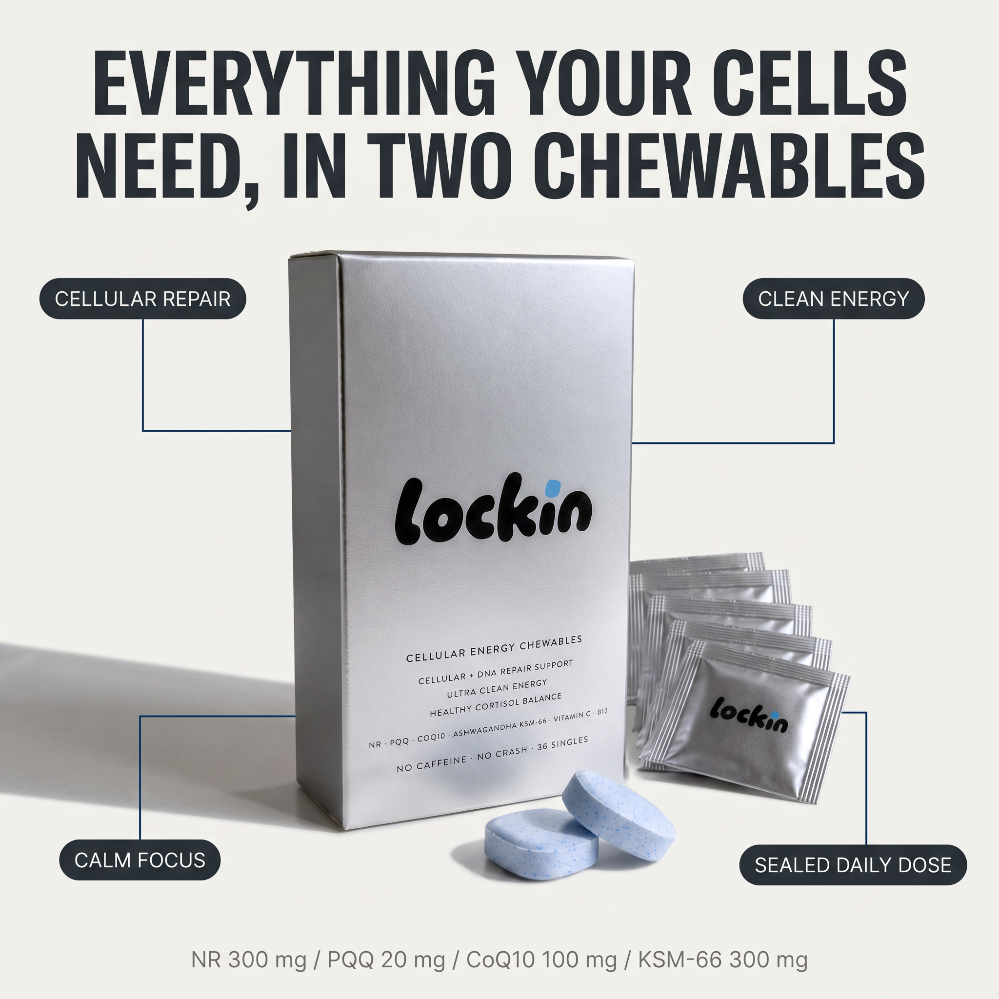 Everything your cells need, in two chewables